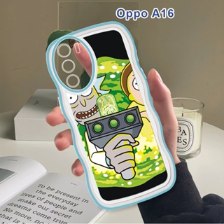 เคส OPPO A16 A16K A16E A54 A55 A74 A94 Reno 5F A95 4G เคสโทรศัพท์มือถือแบบนิ่ม กันกระแทก กันรอยกล้อง ลายคลื่น Rick and Modi แฟชั่น