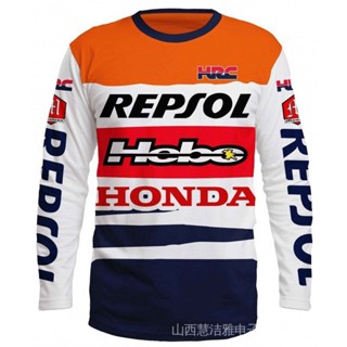 ใหม่ เสื้อยืด แขนยาว พิมพ์ลาย repsol honda 3 มิติ ไซซ์ s ถึง 3xl