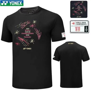 เสื้อยืดแขนสั้น ผ้าฝ้าย ลาย World Youth Championship Yonex YOB22140EX สําหรับเล่นกีฬาแบดมินตัน