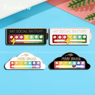 [Rainbow] เข็มกลัดอัลลอย เปลี่ยนอารมณ์สังคม 40×15 มม. ถอดออกได้ สําหรับติดกระเป๋าเป้สะพายหลัง