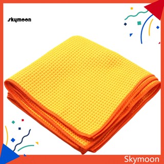 Skym* ผ้าขนหนูไมโครไฟเบอร์ ลายรังผึ้ง ขนาด 40x30 ซม. ไม่ซีดจาง สําหรับทําความสะอาดจานรถยนต์