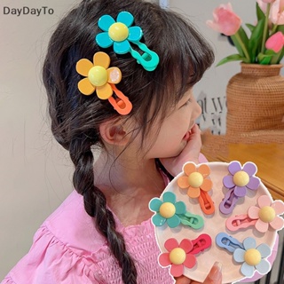 Daydayto กิ๊บติดผมหน้าม้า ลายดอกไม้น่ารัก สีแคนดี้ แฟชั่นฤดูร้อน สําหรับเด็กผู้หญิง 2 ชิ้น