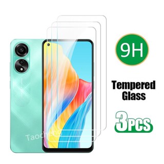 ฟิล์มกระจกนิรภัยกันรอยหน้าจอ แบบใส สําหรับ Oppo A78 OppoA78 4G 5G 2023 3 ชิ้น