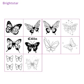 Brightstar สติกเกอร์รอยสักชั่วคราว ลายผีเสื้อ ขนาดเล็ก กันน้ํา สําหรับผู้ชาย และผู้หญิง 10 ชิ้น