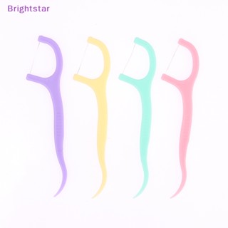 Brightstar ไหมขัดฟัน 50 ชิ้น ไหมขัดฟัน แปรงฟัน ทําความสะอาดฟัน ไม้ทําความสะอาดช่องปาก เพื่อสุขอนามัย ใหม่