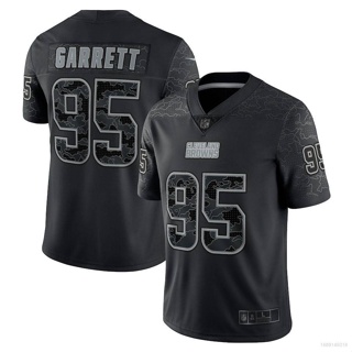 เสื้อยืดกีฬาแขนสั้น ลายทีมฟุตบอล QY NFL Cleveland Browns Myles Garrett สีดํา