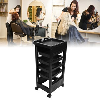 Home Storage Cart รถเข็นมัลติฟังก์ชั่น รถเข็นตัดผม กล่องเก็บของ 5 ชั้น สําหรับร้านทําผม รถเข็นมัลติฟังก์ชั่น 5 ชั้น