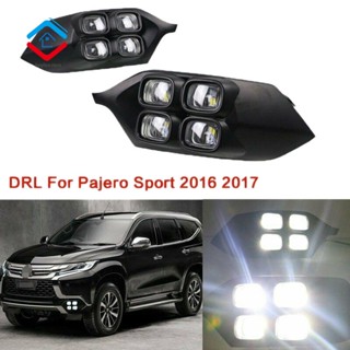 ไฟเดย์ไลท์ LED DRL สําหรับรถยนต์ Mitsubishi Pajero Sport Montero 2016-2017 2 ชิ้น