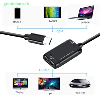 Greatshore อะแดปเตอร์สายเคเบิล USB-C Type C เป็น HDMI USB 3.1 สําหรับโทรศัพท์ MHL Android TH