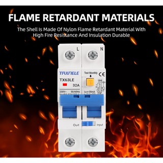 เบรกเกอร์วงจร 16A 32A 63A 230V 2P MCB 30mA ป้องกันกระแสไฟเกิน RCBO RCCB RCD