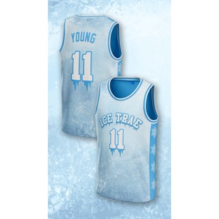 เสื้อกีฬาแขนสั้น ลายทีม Trae Young Ice Trae Concept Jersey