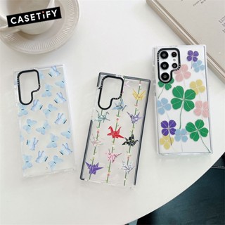 Clover CASETiFY เคสโทรศัพท์มือถือแบบใส ลายใบโคลเวอร์ สําหรับ Samsung Galaxy S20 S21 S22 S23 Ultra S20+ S21+ S22+ S23 Plus