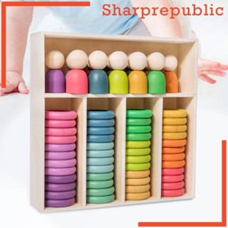 [Sharprepublic] ของเล่นไม้ Montessori สีรุ้ง สําหรับเด็ก