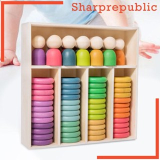 [Sharprepublic] ของเล่นไม้ Montessori สีรุ้ง สําหรับเด็ก