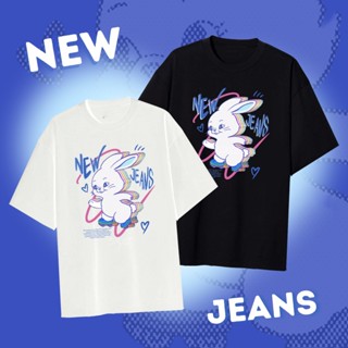 แฟชั่น Kaos NewJeans - Bunny Ttoki Bunnies - New Jeans Nj Series - Sayz - Tokki กางเกงยีนส์ ขาสั้น แต่งขาด เสื้อยืด