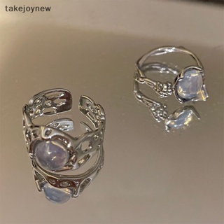 [takejoynew] แหวนคริสตัล เพทาย แบบเปิด ปรับได้ เครื่องประดับแฟชั่น สําหรับผู้หญิง KLB