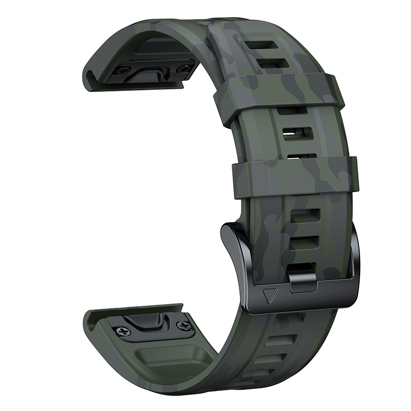 สายซิลิโคนCamouflage quick Releaseสร้อยข้อมือสําหรับGarmin Fenix 7 6 5 X Forerunner 965 935 945 745 Approach s60 s62 s70 47 มม.Instinct 2 Descent mk 1 2 i