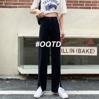 OOTD SHOP กางเกงขายาว กางเกงยีนส์ผู้หญิง ผู้หญิงแฟชั่นเกาหลี  A97L0LO