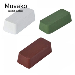 Muvako ชุดอุปกรณ์ขัด สีเขียว ขาว น้ําตาล 12.6 ออนซ์ 3 ชิ้น ขี้ผึ้งขัดเงา โลหะ ขนาดกลาง หยาบ แฮนด์เมด