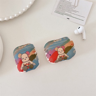 เคสหูฟังซิลิโคน แบบนิ่ม ลายการ์ตูนหมี กันกระแทก สําหรับ Airpods Pro 1 2 3 Pro