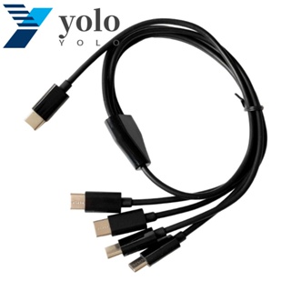 Yolo สายเคเบิลพาวเวอร์ซัพพลาย USB C 4 In 1 เป็น 4 พอร์ต Type C สําหรับโทรศัพท์มือถือ 4 ชิ้น