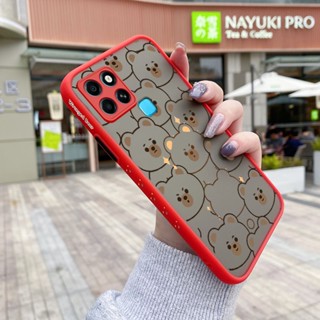 สําหรับ Infinix Smart 6 HD Smart 6 Plus เคสการ์ตูนหมีน่ารัก บาง ขอบสี่เหลี่ยม ดีไซน์ใหม่ กันกระแทก ฝ้า ใส เคสโทรศัพท์แข็ง