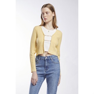 ESP คาร์ดิแกนนิตคอยู + เสื้อกล้าม สีเหลือง | U-Neck Knit Cardigan + Tank Top | 5914