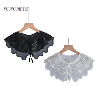 Youyo เสื้อคลุมไหล่ ผ้าพันคอ ประดับลูกปัด คอปกตุ๊กตา สไตล์โลลิต้า สําหรับผู้หญิง