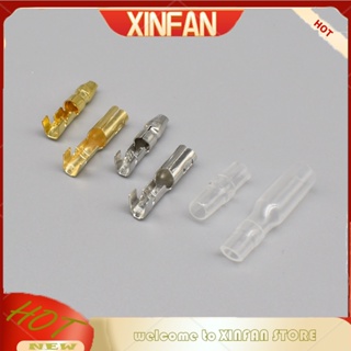 Xinfan ขั้วต่อสายไฟ ตัวผู้ และตัวเมีย 3.5 มม. พร้อมฉนวนกันความร้อน สําหรับรถยนต์ รถจักรยานยนต์ 100 ชิ้น