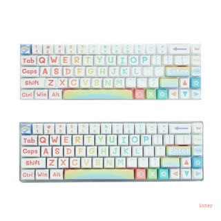 Inter MDA ปุ่มกดคีย์บอร์ด PBT สีรุ้ง สําหรับ CherryMX Switches