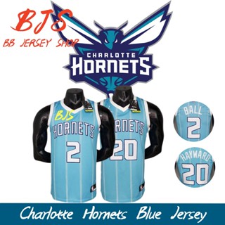 【BJS �� Charlotte Hornets หมายเลข เสื้อกีฬาบาสเก็ตบอล สีฟ้า 2 ลูก