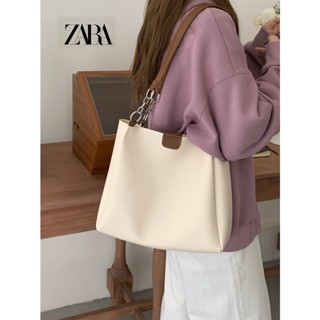 Zara กระเป๋าสะพายไหล่ กระเป๋าช้อปปิ้ง ทรงโท้ท จุของได้เยอะ สําหรับผู้หญิง