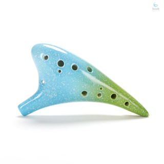 เครื่องดนตรีเซรามิก Ocarina Alto C Starry Style 12 หลุม พร้อมเชือกเส้นเล็ก สําหรับคนรักดนตรี และผู้เรียน