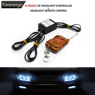 Forevergo รีโมตควบคุมไฟตัดหมอก LED ไร้สาย 16 โหมด อุปกรณ์เสริม สําหรับรถยนต์ R5V6