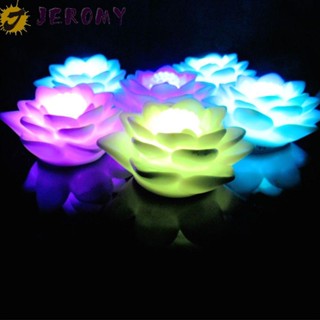 Jeromy โคมไฟกลางคืน รูปดอกบัว 3D เปลี่ยนสีได้ ใช้แบตเตอรี่ 7 สี สําหรับเด็ก