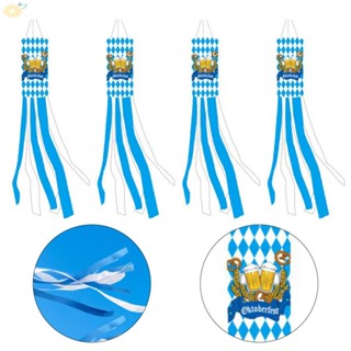 【VARSTR】High Quality White and Blue Bavarian Flag Wind Sock for Oktoberfest Celebrations