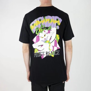 พร้อมส่ง เสื้อยืดแขนสั้น พิมพ์ลายแมว RIPNDIP TOPANGA BANDIT TEE ขนาดใหญ่ อินเทรนด์ ราคาถูก