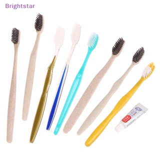 Brightstar แปรงสีฟัน แบบใช้แล้วทิ้ง แบบพกพา พร้อมยาสีฟัน สําหรับโรงแรม 10 ชิ้น