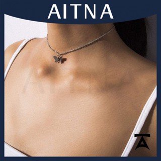 Aitna สร้อยคอโซ่ จี้ผีเสื้อ สีเมทัลลิก สีทอง สไตล์วินเทจ สําหรับผู้หญิง