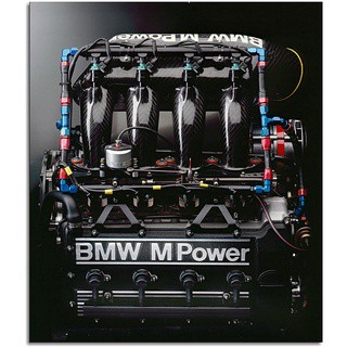 โปสเตอร์ผ้าใบ พิมพ์ลาย BMW M-Power M E M Motorsport สําหรับตกแต่งผนังบ้าน ออฟฟิศ