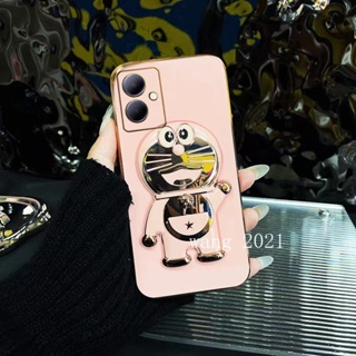 เคสมือถือ TPU แบบนิ่ม ลายการ์ตูนโดเรม่อน พร้อมขาตั้ง สําหรับ VIVOY27 VIVO Y27 Y78 5G 2023 VIVO Y27 4G