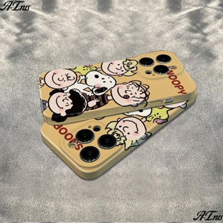 เคสโทรศัพท์มือถือ ฟิล์มกันรอย กันกระแทก ลาย Snoopy Family เรียบง่าย สําหรับ Apple Iphone 14promax 13 1211 6ins 78plus