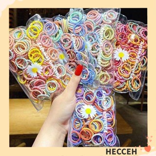 HECCEH ยางรัดผม แบบยืดหยุ่น สีสันสดใส น่ารัก สําหรับเด็ก จํานวน 100 ชิ้น ต่อถุง