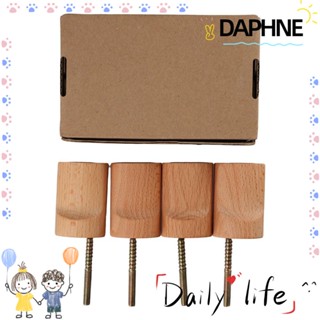 Daphne ตะขอไม้วอลนัทธรรมชาติ แฮนด์เมด ติดตั้งง่าย สีดํา สําหรับติดผนังห้องครัว 4 ชิ้น