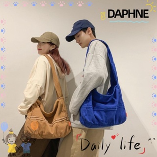 Daphne กระเป๋าถือ กระเป๋าช้อปปิ้ง ผ้าแคนวาส น้ําหนักเบา จุของได้เยอะ สีพื้น แฟชั่นสําหรับสตรี นักเรียน