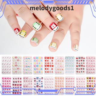 Melodygoods1 เล็บปลอม ทรงวงรี สําหรับผู้หญิง 24 ชิ้น ต่อกล่อง