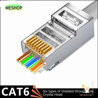 ME Cat6 ขั้วต่อผ่าน UTP 50u ชุบทอง 8P สําหรับเชื่อมต่อเครือข่ายอีเธอร์เน็ต