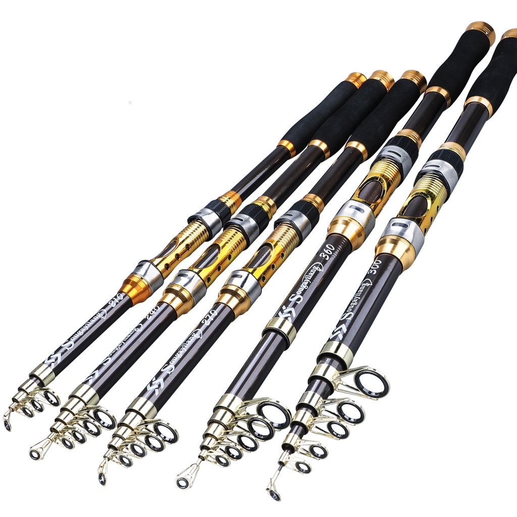 คันเบ็ดตกปลาแบบพกพา2.1 / 3.6m Carbon Fiber Fishing Rod เหมาะสําหรับการตกปลาทะเลในแม่น้ําและทะเลสาบ
