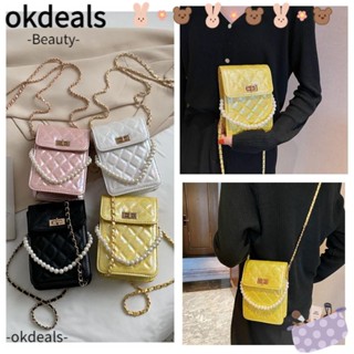 OKDEALS กระเป๋าสะพายข้าง ทรงสี่เหลี่ยม แต่งหัวเข็มขัด สําหรับใส่โทรศัพท์มือถือ