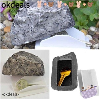 Okdeals กุญแจซ่อน รูปหินปลอม สําหรับตกแต่ง